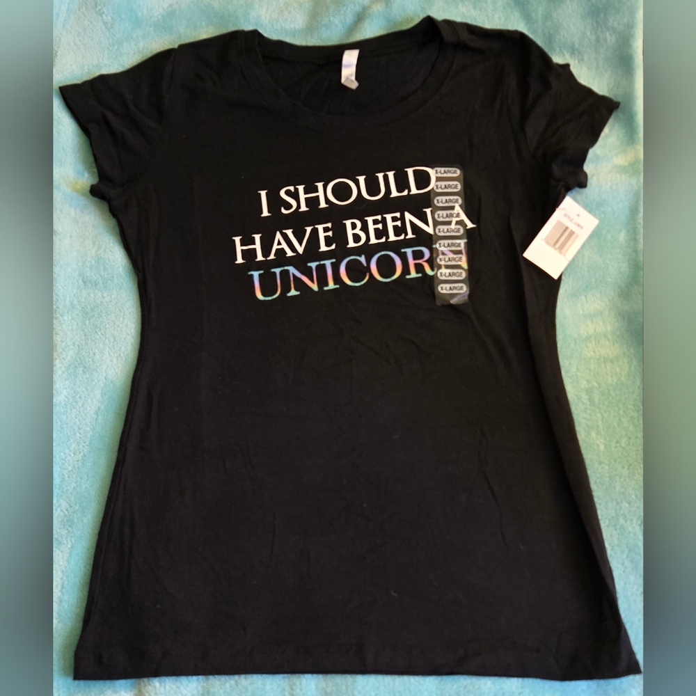 NEW JUNIORS XL I SHOULD HAVE BEEN A UNICORN TEE